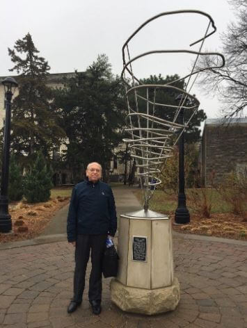 Dr. Greg Forbes at the sites of the EF4 tornado hit Kansas State University.